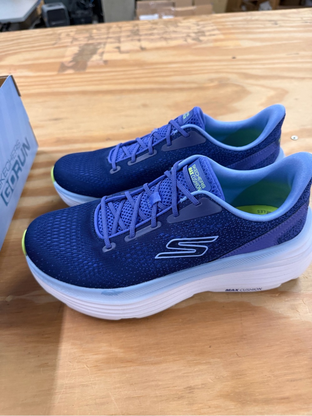 Skechers Women’s Navy and Light Blue Athletic Running Shoes